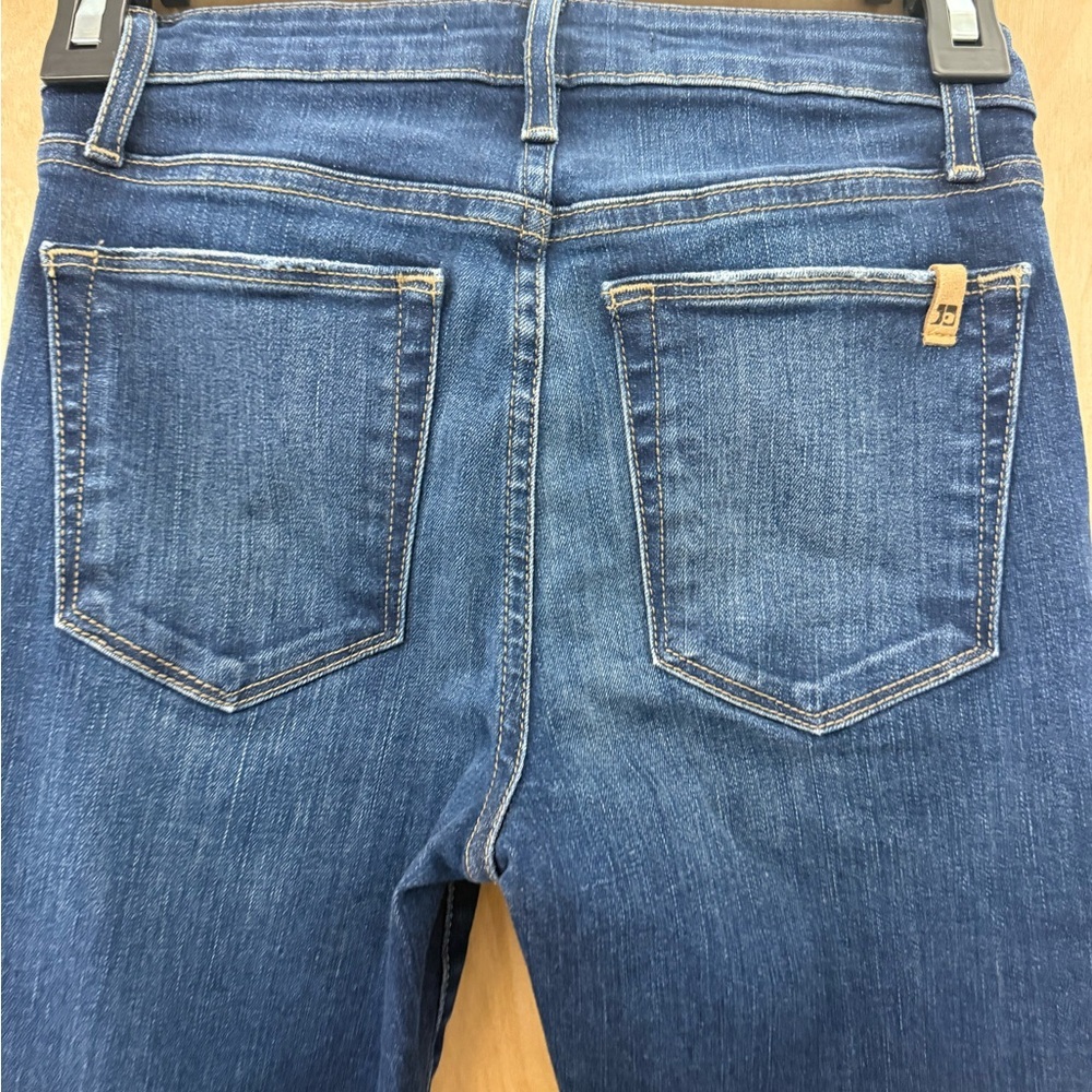 Joe's Jeans High Rise Boot Cut Dark Wash Raw Hem Denim Size 24 - Picture 10 of 14